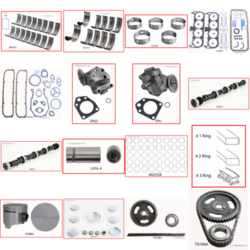 Enginetech MKCR383AP Master Engine Rebuild Kit for 1968-1971 Dodge 6.3L V8 .040" Over Bore (4.290")