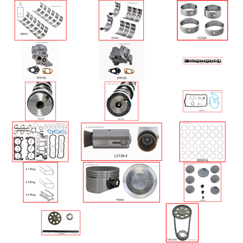 Enginetech MKF244FP Master Engine Rebuild Kit for 1997-2000 Ford 244 4.0L V6 .030" Over Bore (3.985")