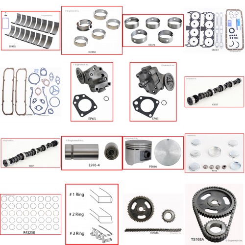 Enginetech MKCR440B Master Engine Rebuild Kit for 1972-1974 Plymouth 7.2L V8 .030" Over Bore (4.350")