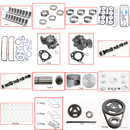 Enginetech MKCR440B Master Engine Rebuild Kit for 1972-1974 Plymouth 7.2L V8 .040" Over Bore (4.360")