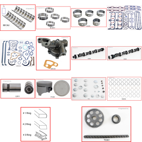 Enginetech MKCR360C Master Engine Rebuild Kit for 1971-1973 Plymouth 5.9L V8 .020" Over Bore (4.020")