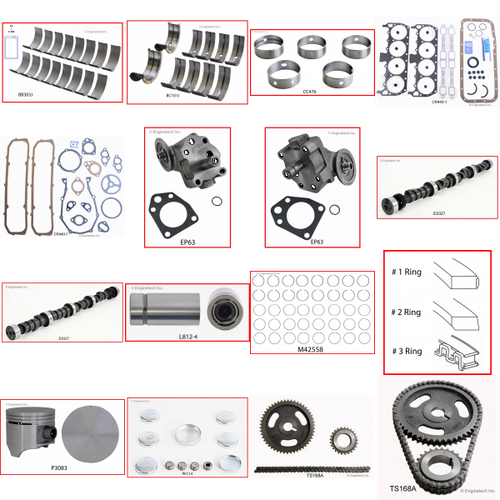 Enginetech MKCR383P Master Engine Rebuild Kit for 1961-1967 Dodge 6.3L V8 .030" Over Bore (4.280")
