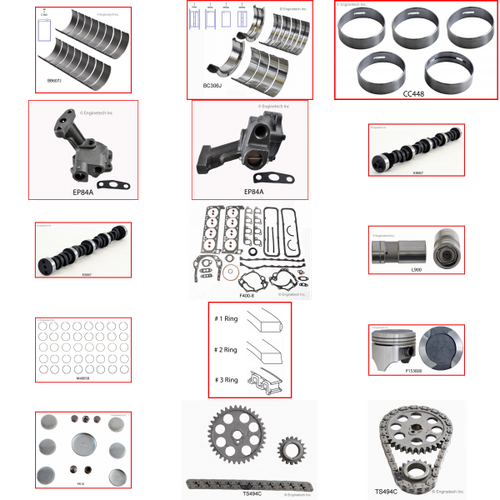 Enginetech MKF400DP Master Engine Rebuild Kit for 1977-1982 Ford 400 6.6L V8 .060" Over Bore (4.060")