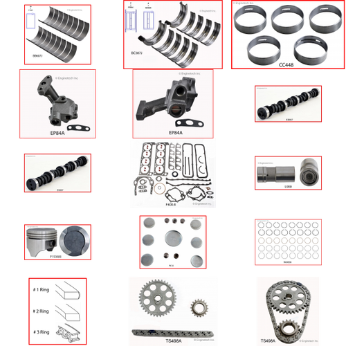 Enginetech MKF400B Master Engine Rebuild Kit for 1973-1976 Ford 400 6.6L V8 Standard Bore (4.000")