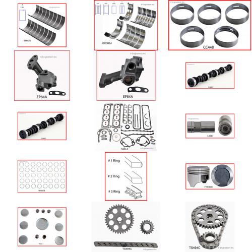 Enginetech MKF400DP Master Engine Rebuild Kit for 1977-1982 Ford 400 6.6L V8 .030" Over Bore (4.030")