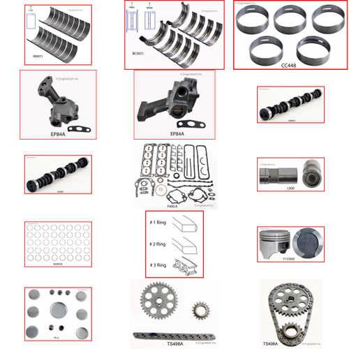 Enginetech MKF400BP Master Engine Rebuild Kit for 1973-1976 Ford 400 6.6L V8 Standard Bore (4.000")