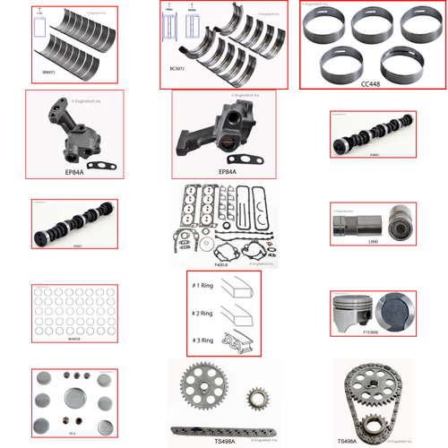 Enginetech MKF400BP Master Engine Rebuild Kit for 1973-1976 Ford 400 6.6L V8 .060" Over Bore (4.060")