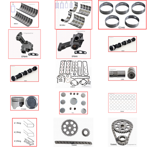 Enginetech MKF400D Master Engine Rebuild Kit for 1977-1982 Ford 400 6.6L V8 .040" Over Bore (4.040")
