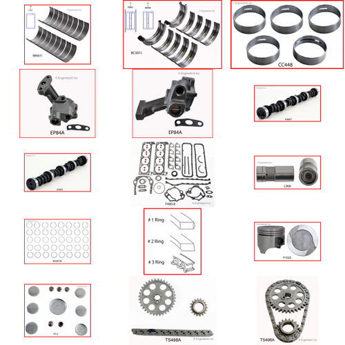 Enginetech MKF351MAP Master Engine Rebuild Kit for 1975-1976 Ford 351 5.8L V8 .060" Over Bore (4.060")