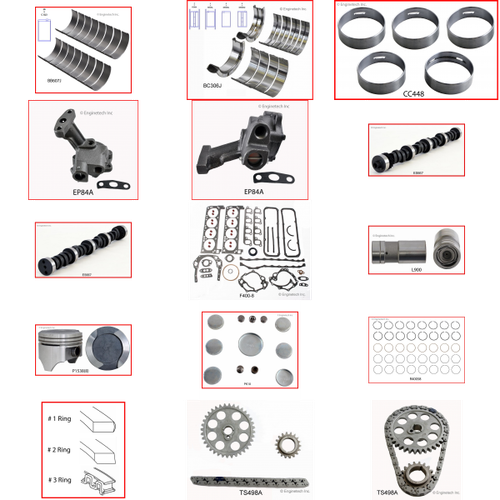 Enginetech MKF400C Master Engine Rebuild Kit for 1977-1979 Ford 400 6.6L V8 .060" Over Bore (4.060")