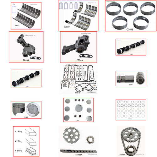Enginetech MKF351MC Master Engine Rebuild Kit for 1977-1979 Ford 351 5.8L V8 .060" Over Bore (4.060")