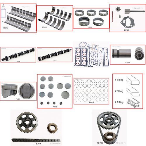 Enginetech MKJ360A Master Engine Rebuild Kit for 1981-1991 Jeep 360 5.9L V8 .030" Over Bore (4.110")