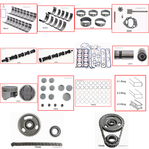 Enginetech MKJ360 Master Engine Rebuild Kit for 1970-1980 Jeep 360 5.9L V8 .040" Over Bore (4.120")