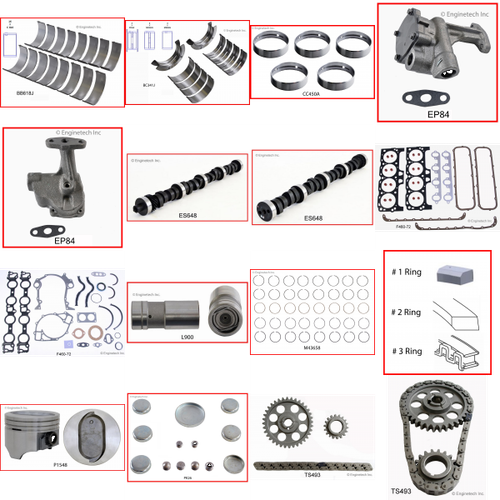 Enginetech MKF460P Master Engine Rebuild Kit for 1972-1978 Ford 460 7.5L V8 .040" Over Bore (4.400")
