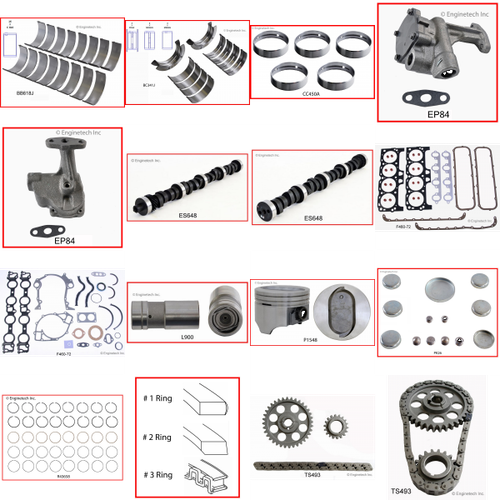Enginetech MKF460 Master Engine Rebuild Kit for 1972-1978 Ford 460 7.5L V8 .060" Over Bore (4.420")