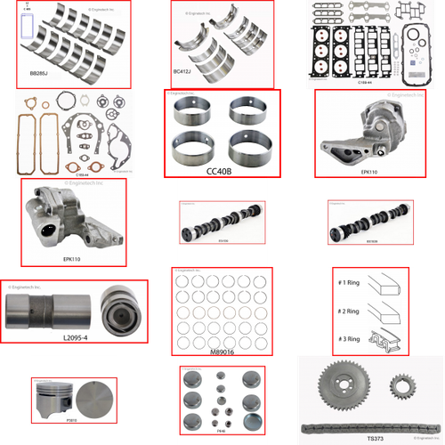 Enginetech MKIS2.8AP Master Engine Rebuild Kit for 1990-1991 Isuzu 2.8L V6 1.5 Over Bore (3.505")