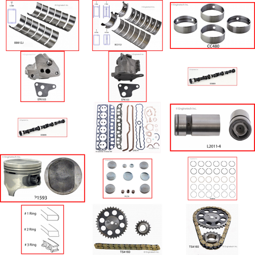 Enginetech MKJ242 Master Engine Rebuild Kit for 1987-1990 Jeep 242 4.0L V6 .020" Over Bore (3.895")