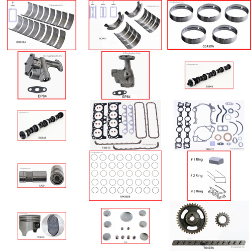 Enginetech MKF429AP Master Engine Rebuild Kit for 1968-1973 Ford 429 7.0L V8 .060" Over Bore (4.420")