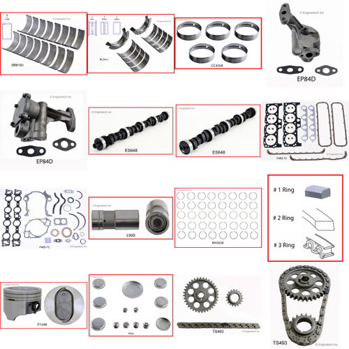 Enginetech MKF460AP Master Engine Rebuild Kit for 1979-1985 Ford 460 7.5L V8 Standard Bore (4.360")