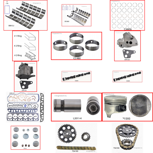 Enginetech MKJ242BP Master Engine Rebuild Kit for 1992-1993 Jeep 242 4.0L V6 .040" Over Bore (3.915")