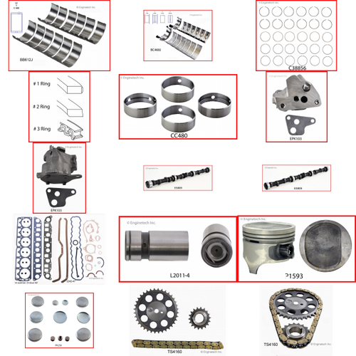 Enginetech MKJ242AP Master Engine Rebuild Kit for 1991-1991 Jeep 242 4.0L V6 .060" Over Bore (3.935")