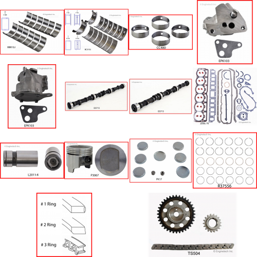 Enginetech MKJ258D Master Engine Rebuild Kit for 1982-1982 Jeep 258 4.2L V6 .030" Over Bore (3.780")
