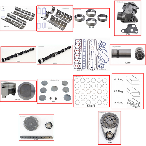 Enginetech MKJ258A Master Engine Rebuild Kit for 1981-1981 Jeep 258 4.2L V6 .040" Over Bore (3.790")