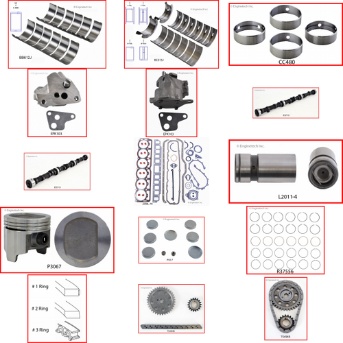 Enginetech MKJ258B Master Engine Rebuild Kit for 1981-1981 Jeep 258 4.2L V6 .040" Over Bore (3.790")