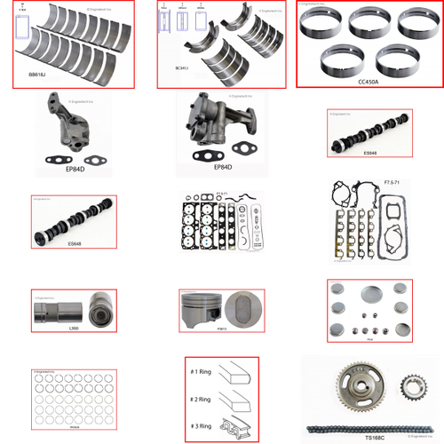 Enginetech MKF460C Master Engine Rebuild Kit for 1992-1992 Ford 460 7.5L V8 .060" Over Bore (4.420")
