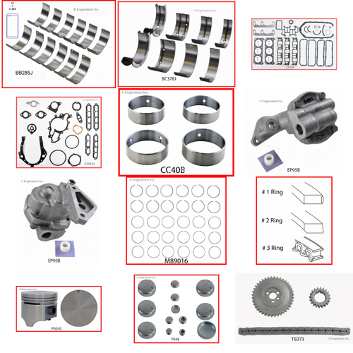 Enginetech RCC173AP Engine Rebuild Kit for 1981-1985 Chevy 173 2.8L V6 .040" Over Bore (3.545")