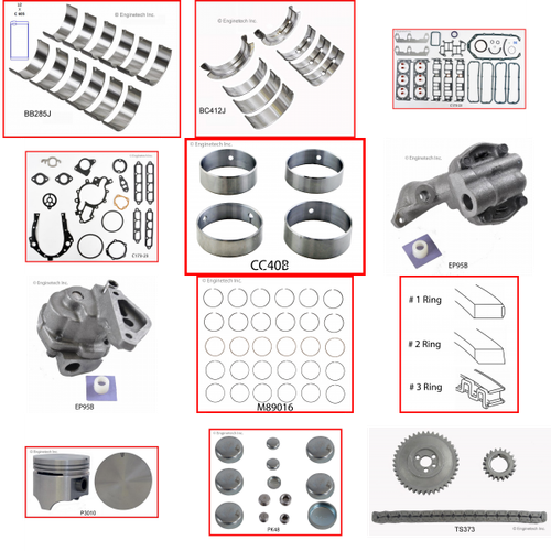 Enginetech RCC173BP Engine Rebuild Kit for 1985-1986 Chevy 173 2.8L V6 .030" Over Bore (3.535")