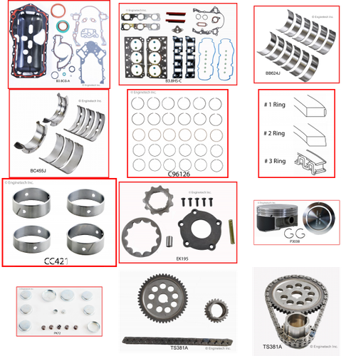 Enginetech RCB3800KP Engine Rebuild Kit for 2000-2002 Buick 3800 3.8L V6 .030" Over Bore (3.830")