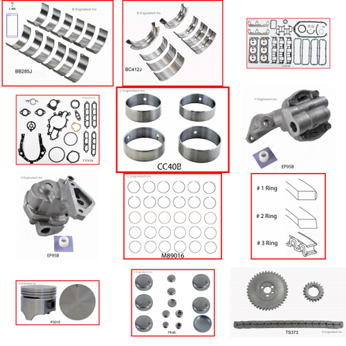 Enginetech RCC173BP Engine Rebuild Kit for 1985-1986 Chevy 173 2.8L V6 .040" Over Bore (3.545")