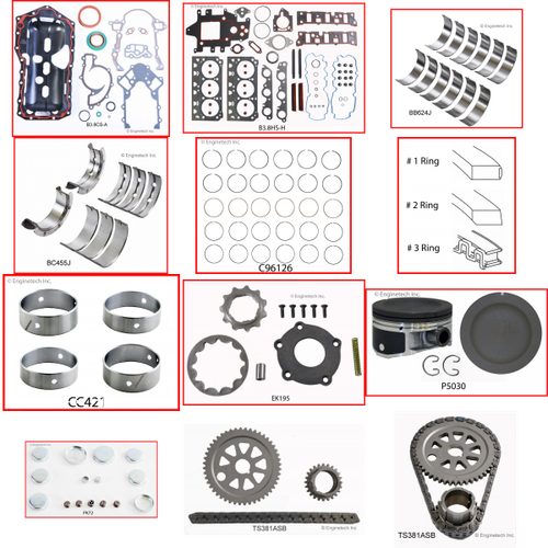 Enginetech RCB3800SP Engine Rebuild Kit for 2004-2005 Chevy 3800 3.8L V6 .020" Over Bore (3.820")