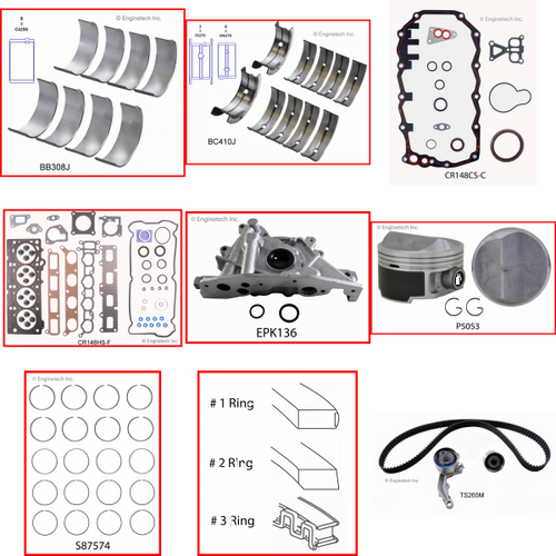 Enginetech RCCR148DP Engine Rebuild Kit for 2003-2007 Chrysler 2.4L 4-Cyl Standard Bore (3.445")