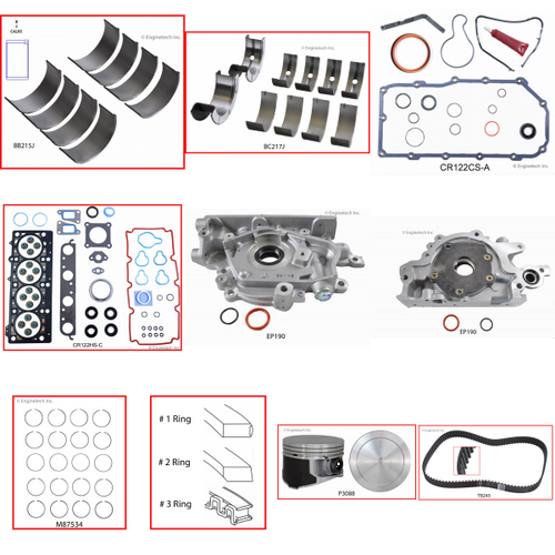 Enginetech RCCR122BP Engine Rebuild Kit for 2000-2000 Chrysler 2.0L 4-Cyl .030" Over Bore (3.475")