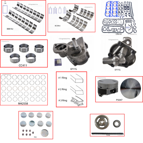 Enginetech RCC454AP Engine Rebuild Kit for 1971-1979 Chevy 454 7.4L V8 .060" Over Bore (4.310")