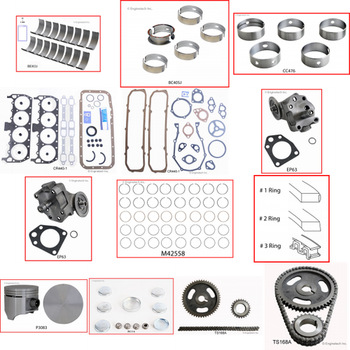 Enginetech RCCR383AP Engine Rebuild Kit for 1959-1960 Dodge 6.3L V8 .060" Over Bore (4.310")