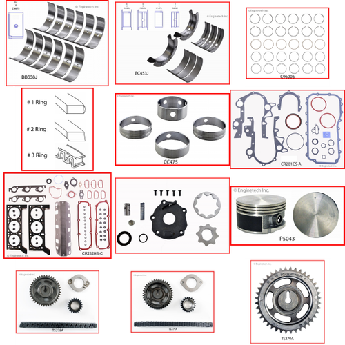 Enginetech RCCR3.8DP Engine Rebuild Kit for 2004-2005 Chrysler 3.8L V6 Standard Bore (3.780")