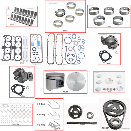 Enginetech RCCR440B Engine Rebuild Kit for 1972-1974 Plymouth 7.2L V8 .040" Over Bore (4.360")