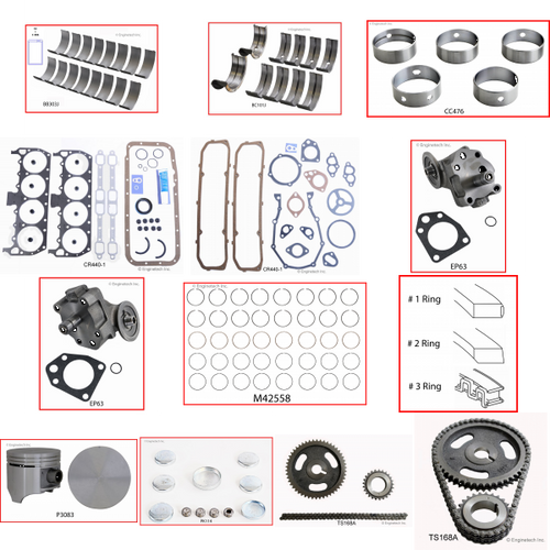 Enginetech RCCR383P Engine Rebuild Kit for 1961-1971 Dodge 6.3L V8 .040" Over Bore (4.290")
