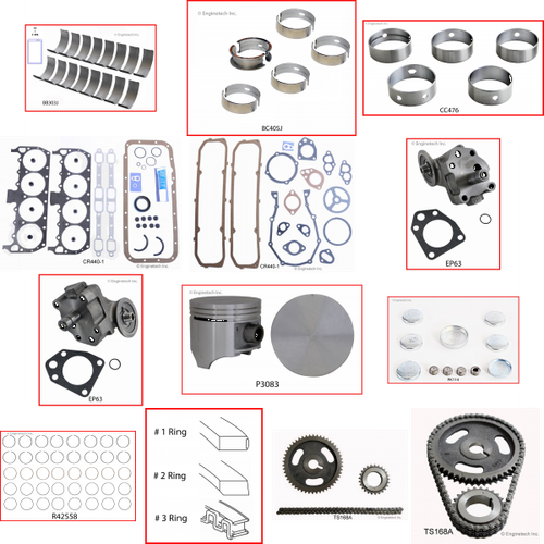 Enginetech RCCR383A Engine Rebuild Kit for 1959-1960 Dodge 6.3L V8 .040" Over Bore (4.290")
