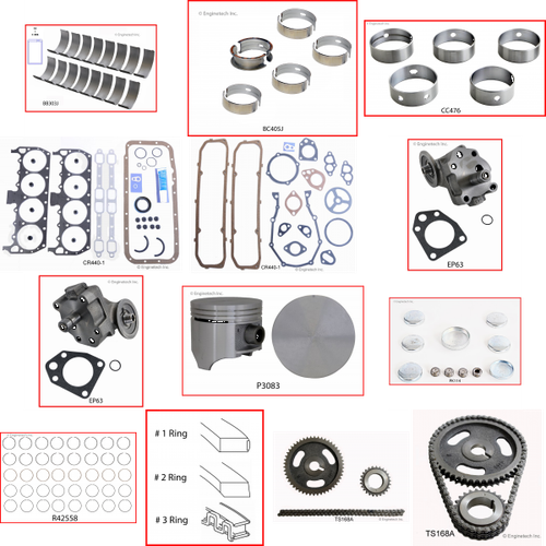Enginetech RCCR383A Engine Rebuild Kit for 1959-1960 Dodge 6.3L V8 .060" Over Bore (4.310")
