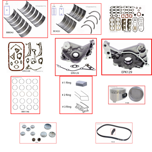 Enginetech RCCR3.0 Engine Rebuild Kit for 1987-1993 Dodge 3.0L V6 Standard Bore (3.585")