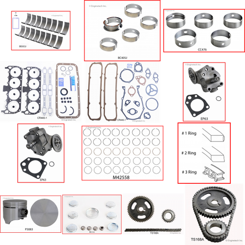 Enginetech RCCR383AP Engine Rebuild Kit for 1959-1960 Dodge 6.3L V8 .040" Over Bore (4.290")