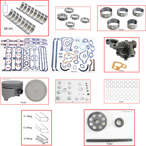 Enginetech RCCR360E Engine Rebuild Kit for 1971-1973 Plymouth 5.9L V8 .020" Over Bore (4.020")