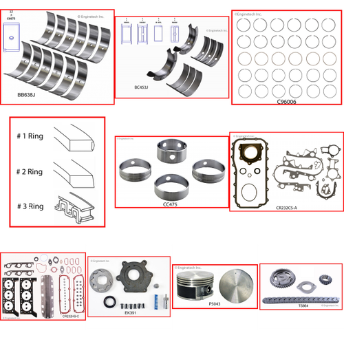Enginetech RCCR3.8FP Engine Rebuild Kit for 2008-2010 Chrysler 3.8L V6 .040" Over Bore (3.820")