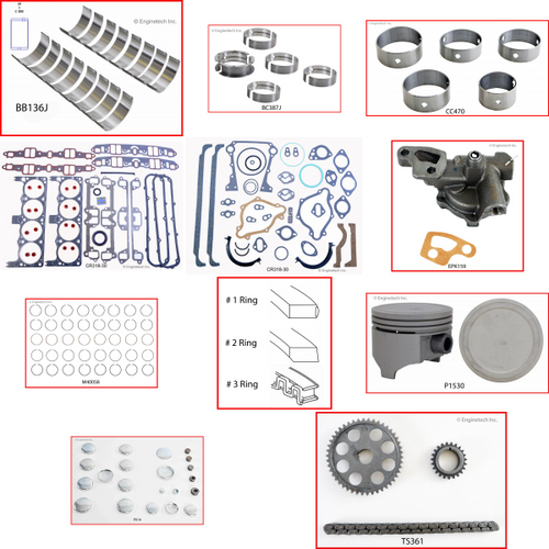 Enginetech RCCR360GP Engine Rebuild Kit for 1971-1973 Plymouth 5.9L V8 .030" Over Bore (4.030")