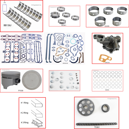 Enginetech RCCR360E Engine Rebuild Kit for 1971-1973 Plymouth 5.9L V8 .030" Over Bore (4.030")