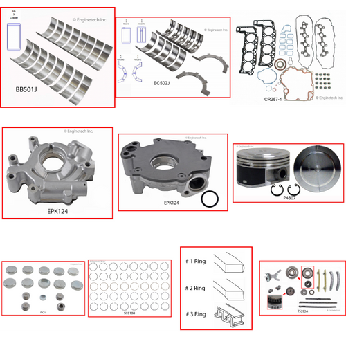 Enginetech RCCR287EP Engine Rebuild Kit for 2002-2003 Jeep 4.7L V8 .020" Over Bore (3.680")